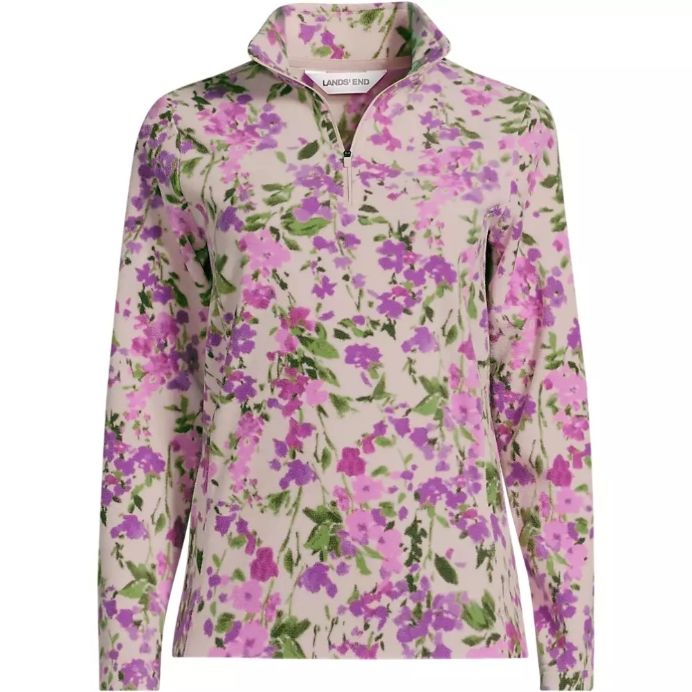 Lands' End Floral Fleece 1/4th Zip